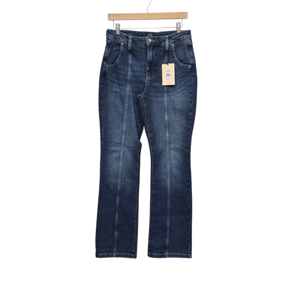 NYDJ Billie Mini Bootcut Dark‎ Wash High Rise Jeans Front Seam Size 6 NEW